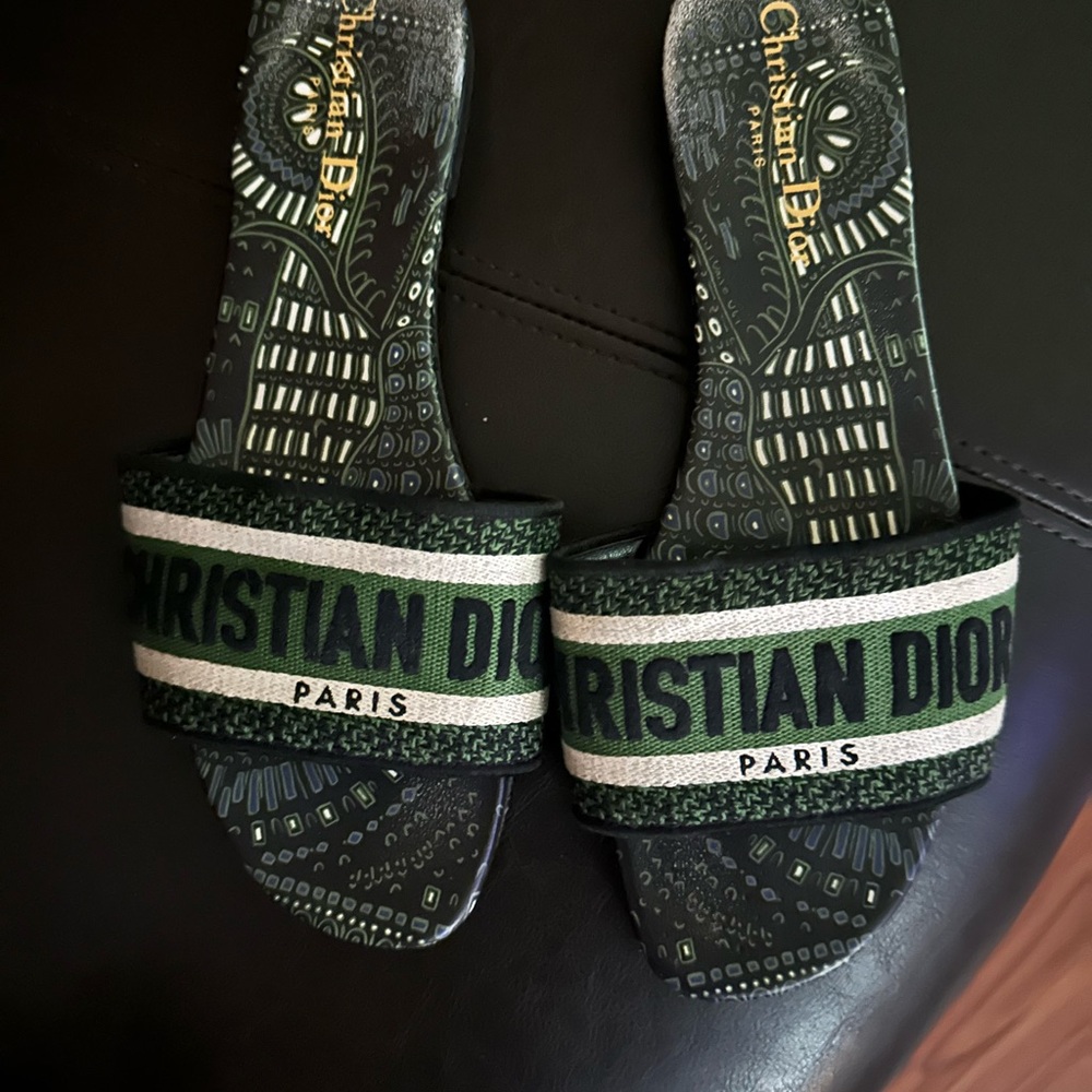 Dior embroidered cotton sandals